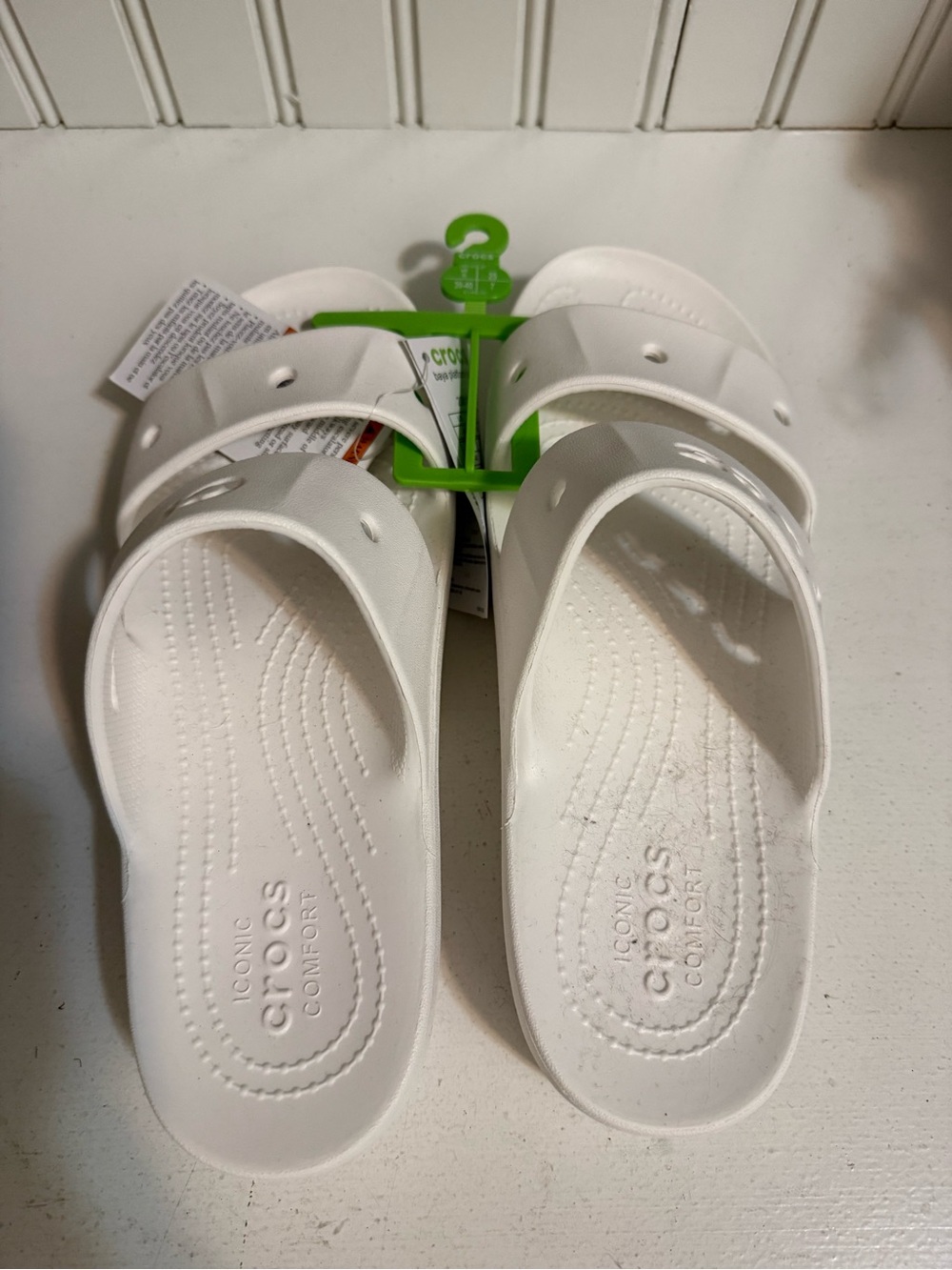 Crocs White Classic Slide Sandals Women’s 9